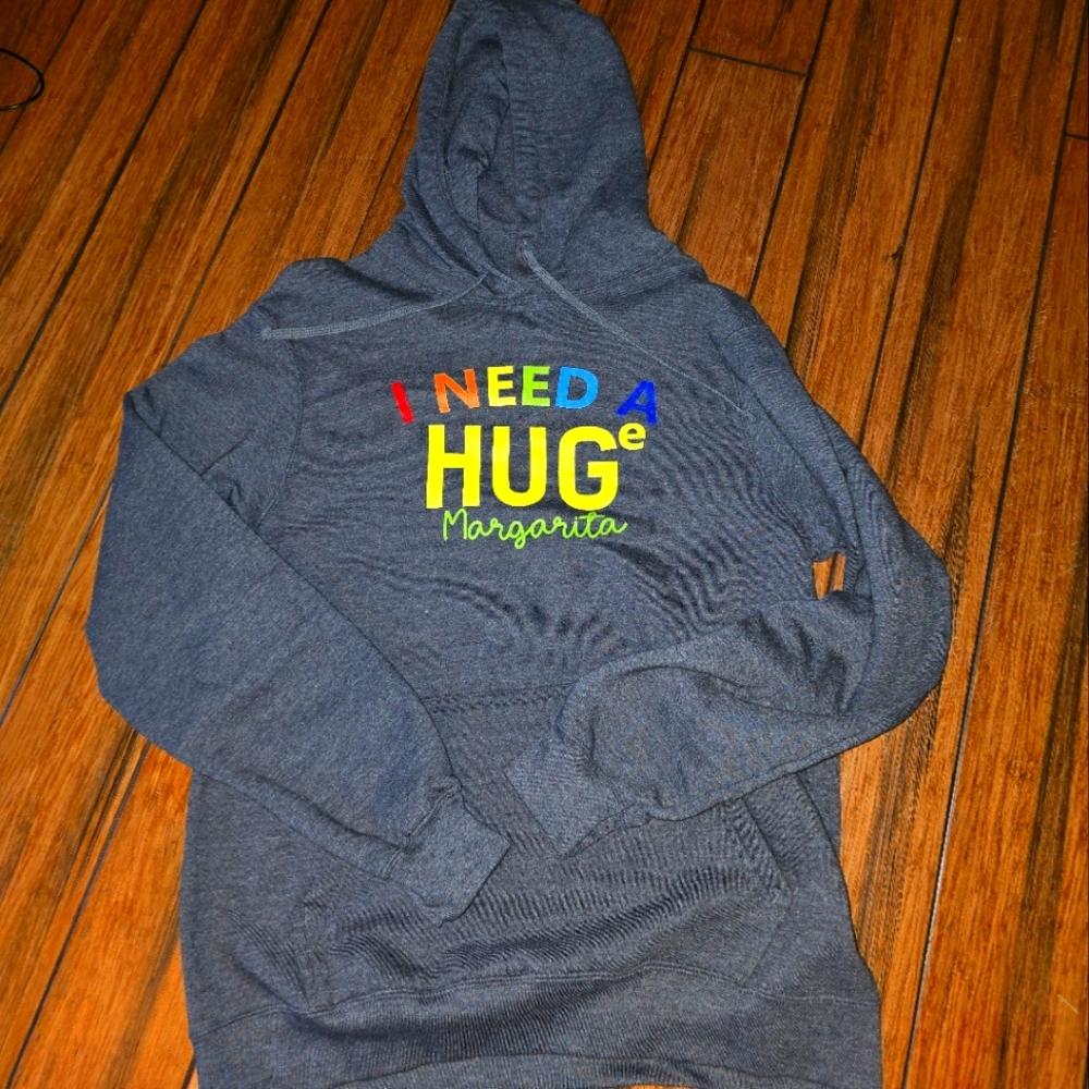 Gray Hoodie with Colorful Print
